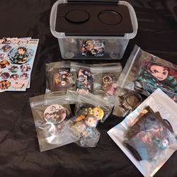 Anime lot stickers,Pillow Case, Bracelets,Figures and more 