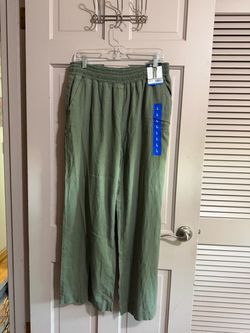 Briggs Women's Linen Blend Pants Size Large Green NWT