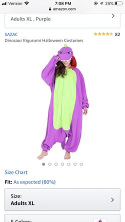 Purple dinosaur costume XL
