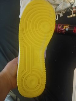 Nike Air Force 1 White Yellow Sole Sneakers