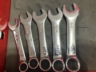 Stubby SAE combo wrench set