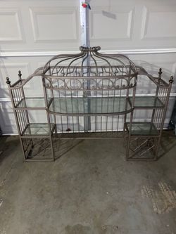 Metal and glass display shelf