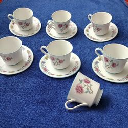 13 PIECE TEA COFFEE SET DOLPHIN FINE CHINA ROSETTA

