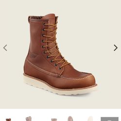 SIZE 8 RED WING WATERPROOF LEATHER SOFT TOE BOOTS BRAND NEW 