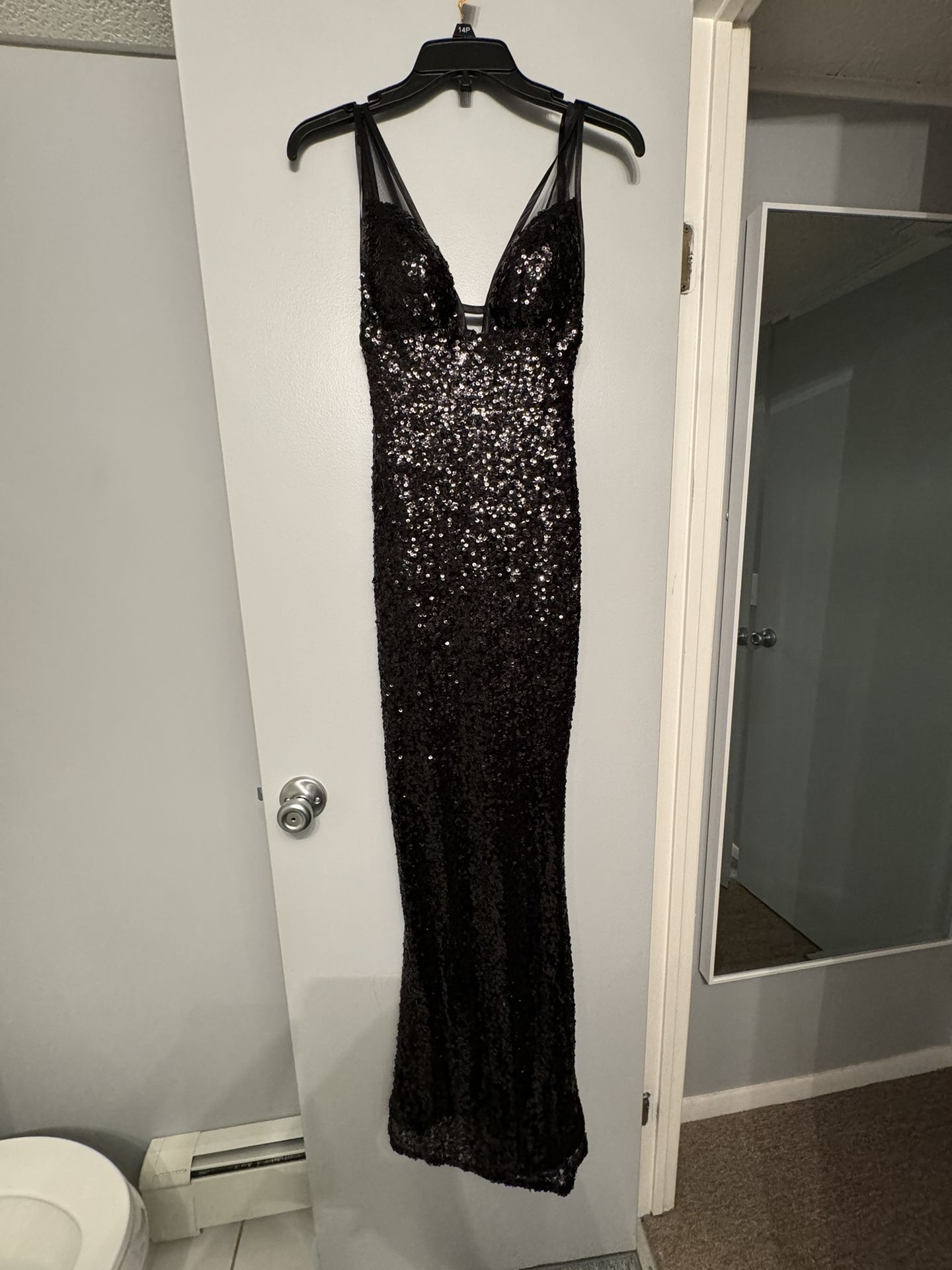 Black Sequin Prom Or Formal Dress- Size 0
