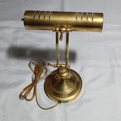 Vintage Brass Banker's Piano Desk Lamp 