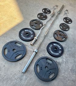 Olympic Weights, 7-ft Olympic Bar, EZ Curl Bar