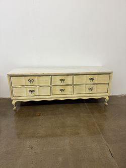 Vintage Bow Marble Top Dresser