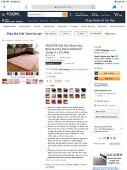 PAGISOFE Soft Girls Room Rug Baby Nursery Decor Kids Room Carpet 4' x 5.3',Pink