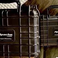 2 Hard Case Apache Carrying Cases APACHE 2800 And 1800 Weatherproof Protective Cases, Medium, And Small Black