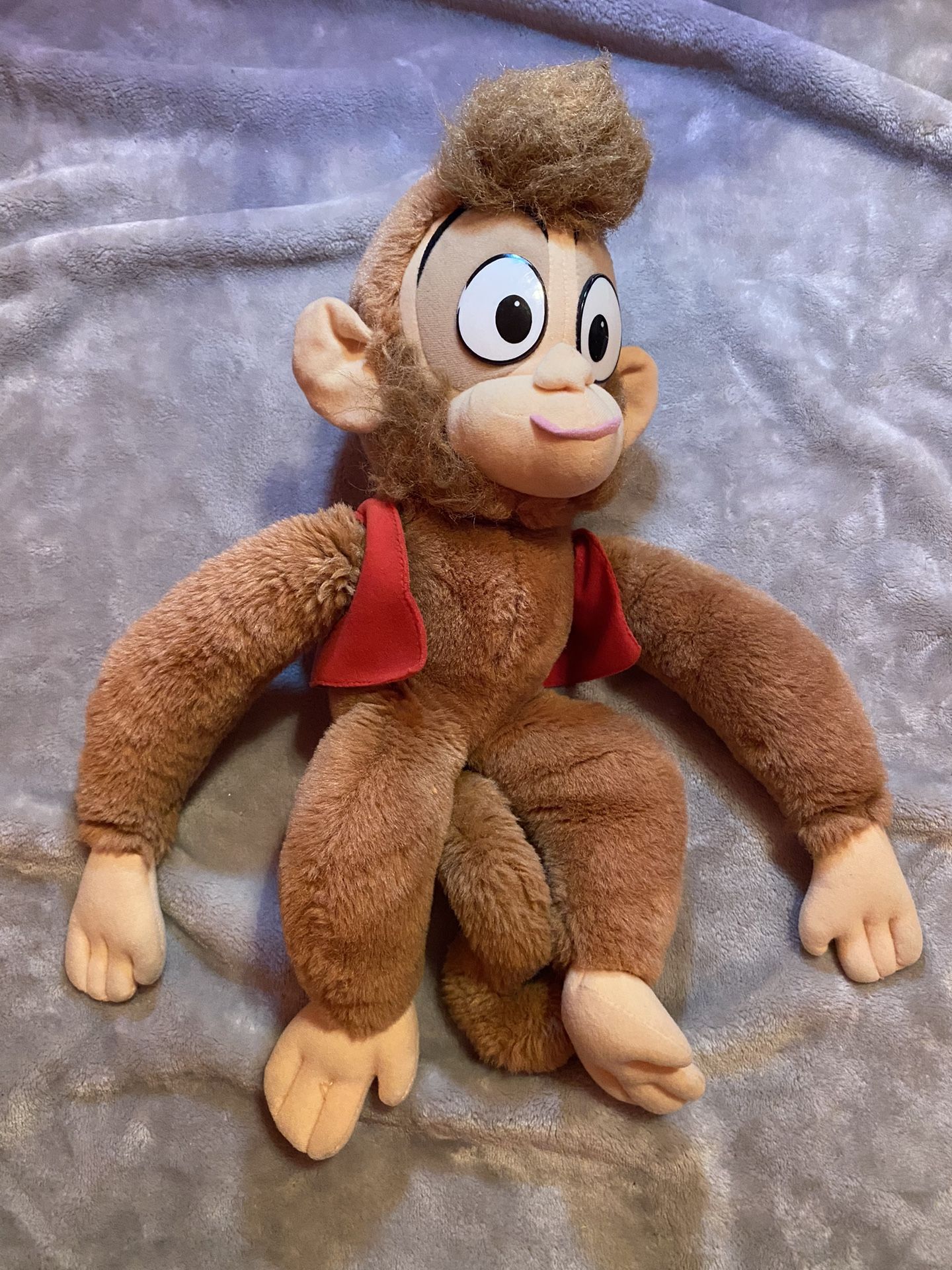 Vintage 1992 DISNEY STORE Mattel Aladdin Abu Monkey Plush Stuffed Doll Toy 16”
