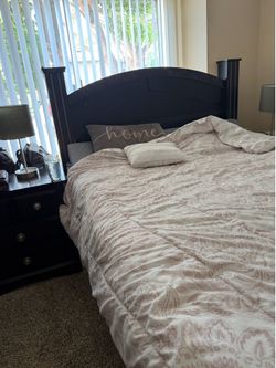 Queen bed frame solid wood