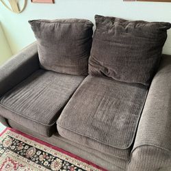 Brown Fabric Loveseat Couch