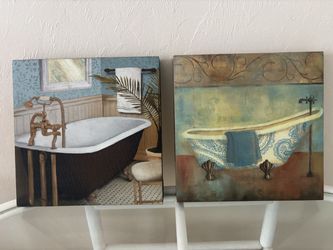 "Afternoon Bath" Canvas Wall Art Set (2 Pieces)