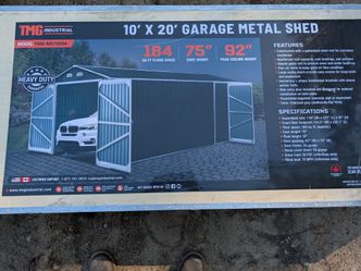 10 x 20 Metal Garage Shed TMG