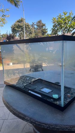 Glass Aquarium Tank with Turtle Tray