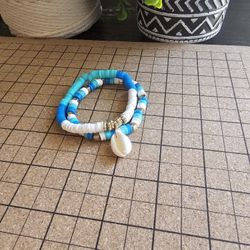 Beachy Gold Heishi Stacked Bracelet