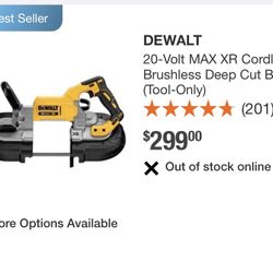 DEWALT 20-Volt MAX XR Cordless Brushless Deep Cut Band Saw (Tool-Only)