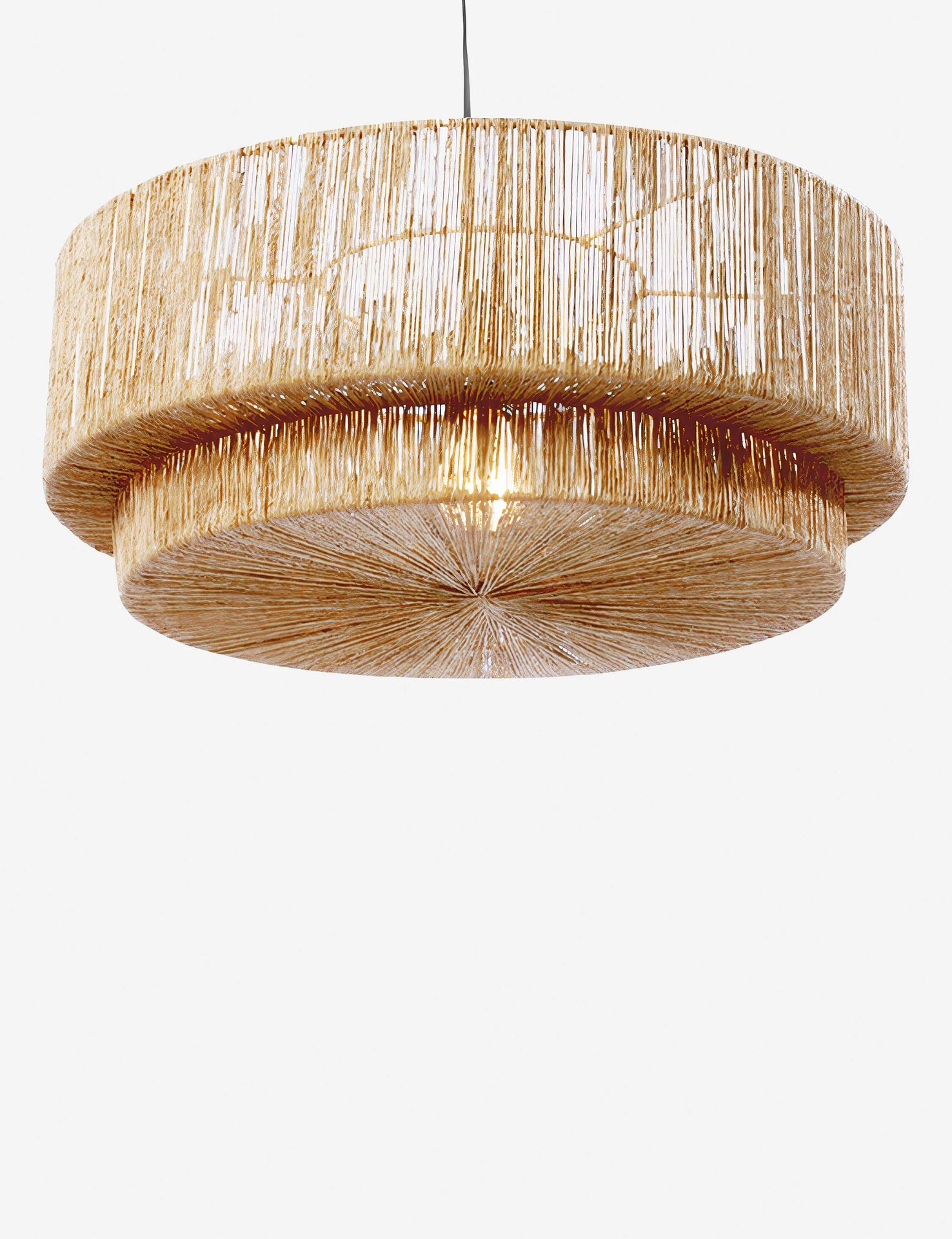 2 - Tier Natural Sayan Woven Jute Pendant Light