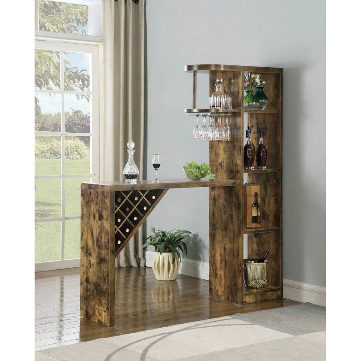 Natural And Oak Wood Finish Bar Table $319.00 on sale! FREE DELIVERY