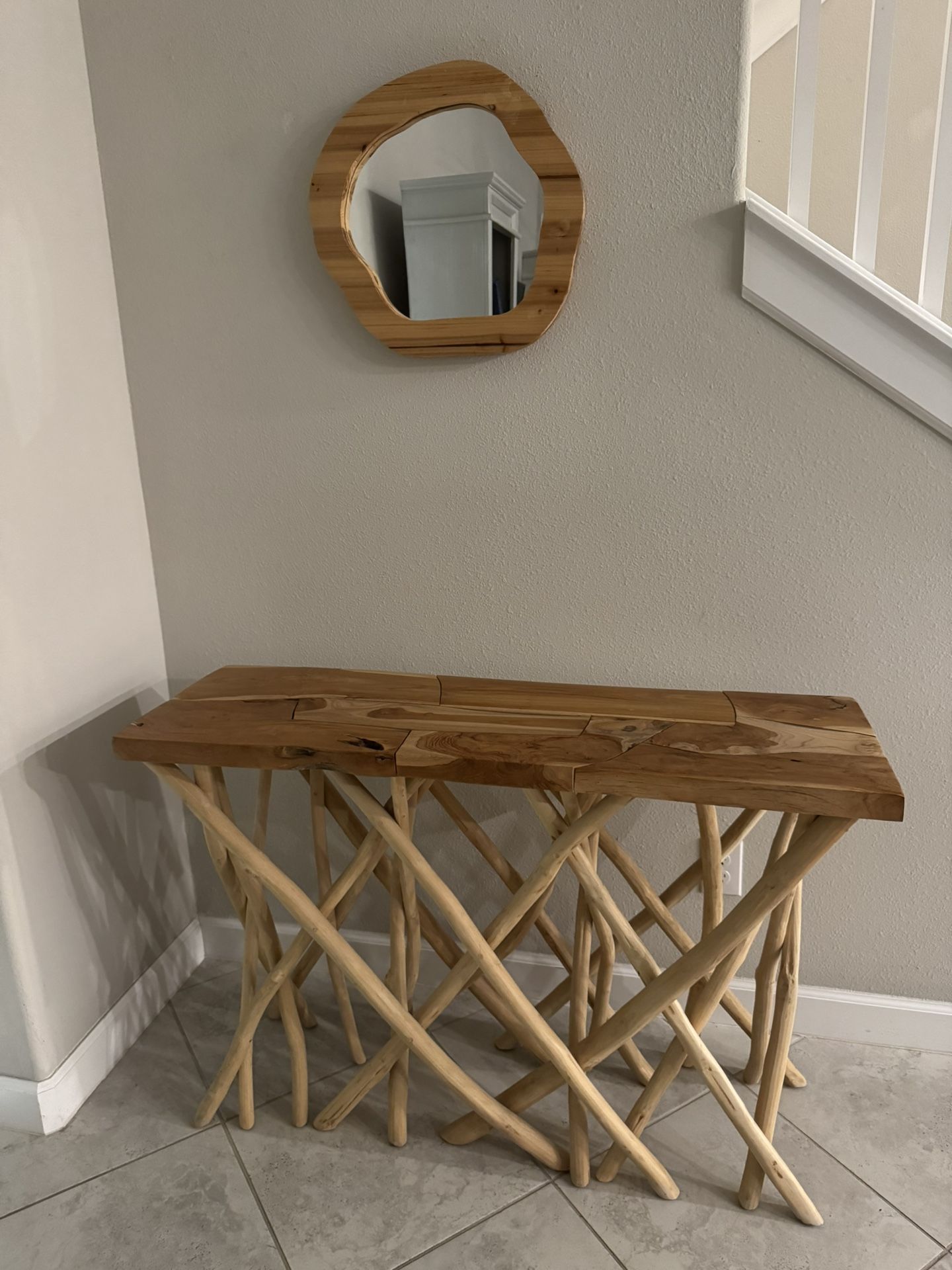 Wood Console Table With Mirror