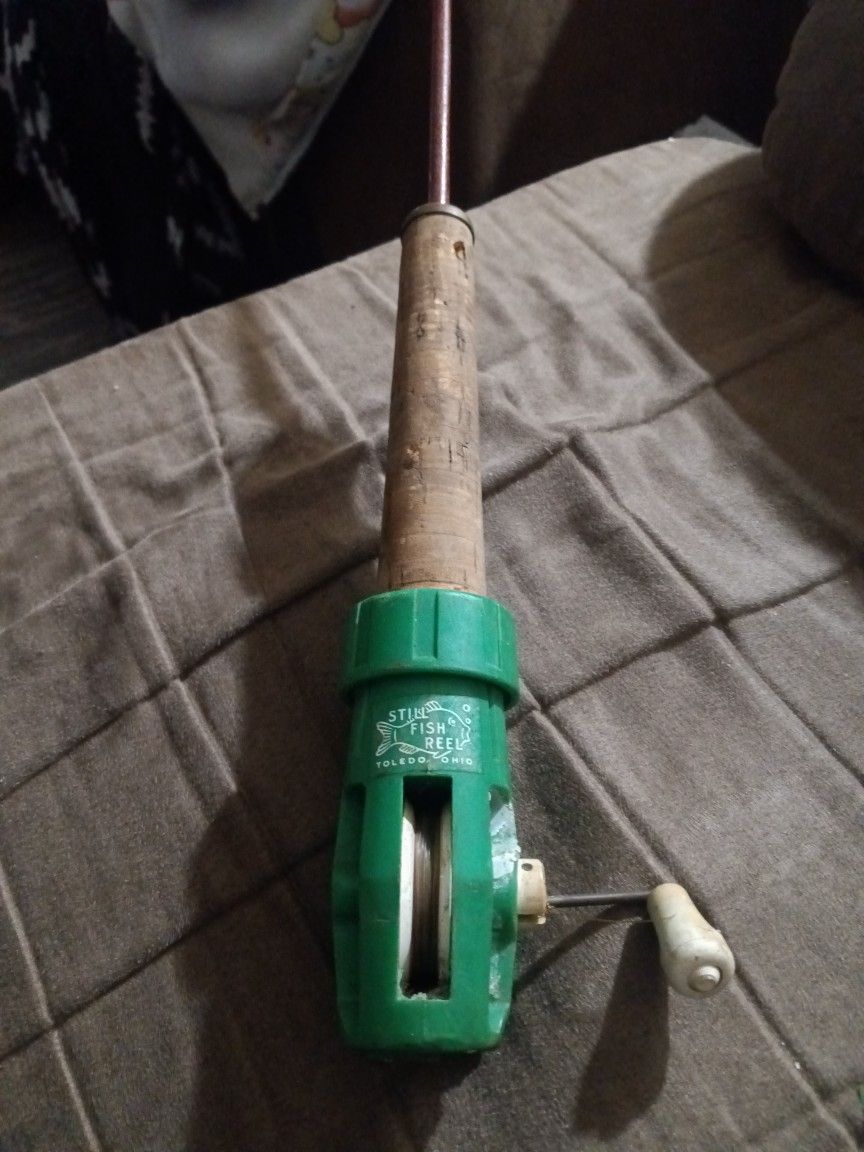 Vintage Rare Still Fish Reel And Pole.
