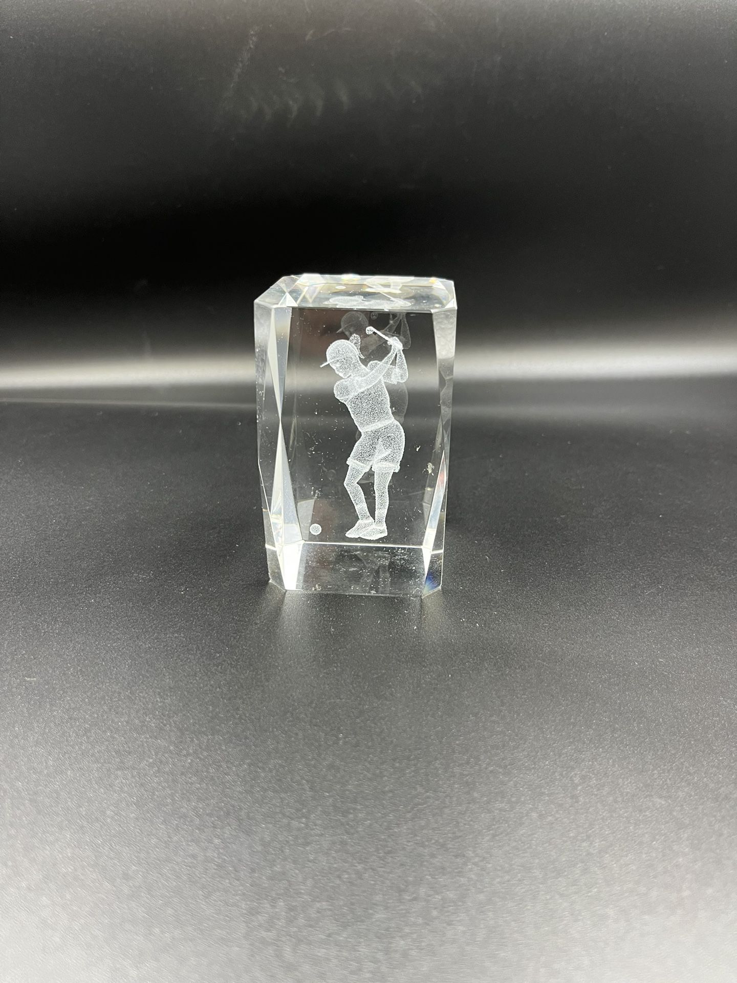 Golf player 3D Laser Engraved on Crystal Paperweight Luxury Gifts Home Decoration