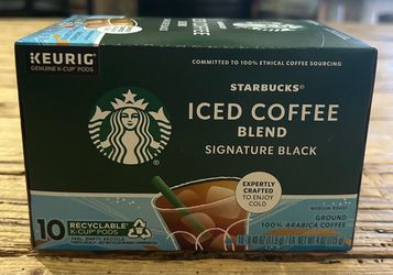 Starbucks Iced Coffee Blend K-Cups Signature Black 10 pack