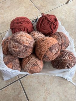 Hand Spun Wool And Chenille Yarn All For $40
