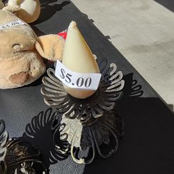 Beautiful Ornate Metal Candle Holders (2)