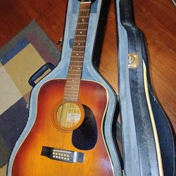 Vintage Epiphone Japan PR-715-12ACS 12 String Acoustic Guitar with Case and Pickup