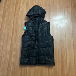 Black Puffer Vest with hood