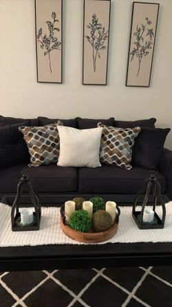 Navy blue sofa and loveseat like Neil