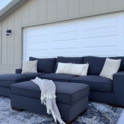 NEW Living spaces navy blue sectional DELIVERY AVAILABLE