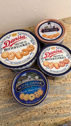 Set of 4 Danish Butter Cookie Metal Tins – Craft & Storage