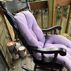 Black wooden rocking chair