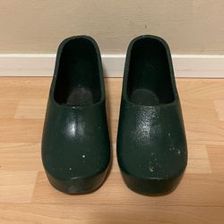 Vintage Cast Iron Green Clogs