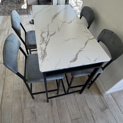 Dining Table Set for 4, Counter Height Kitchen Table