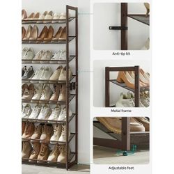 New 8-Tier Shoe Rack Shoe Organizer Metal Shoe Storage for Garage