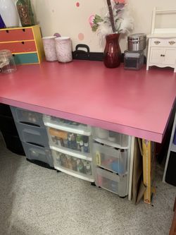 Large custom pink table