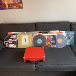 Record Player, Records, and turntable Mats