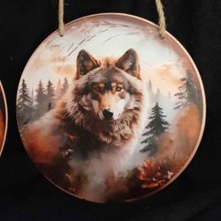 We Wooden Wolf Decor Items 