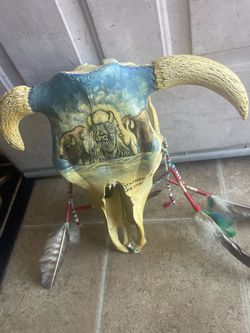 Bull head decorated