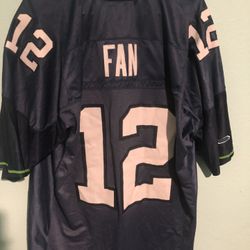 Reebok NFL Equipment Seattle Seahawks #12 Fan Men's Blue Jersey Size XL