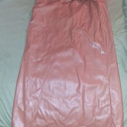 Brown Leather Long Skirt