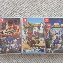 Nintendo Switch 3 Games 30$ Sonic Marvel Survivalists