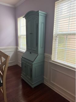 Antique shelf with pull out desk