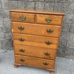 6 drawer maple highboy chest 