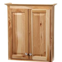Glacier Bay Hampton Maple Bathroom Storage Wall Cabinet in Natural Hickory