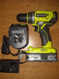 Ryobi 18-volt brushless drill kit with battery and charger